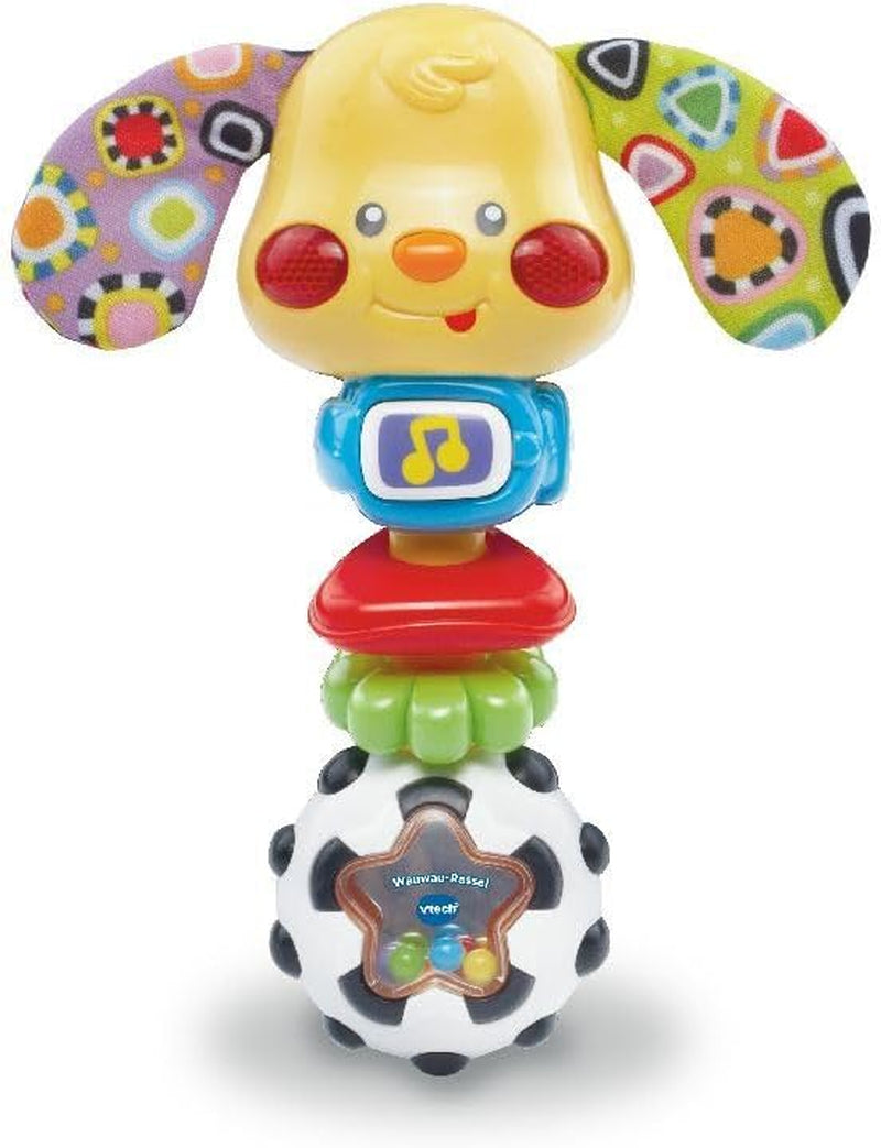 VTech Baby Rangle - Hvalp Design Baby Rangle med sjove ordsprog, musik og lyseffekter - Til babyer 3-24 måneder Babylegetøj Naty Shop Standardtitel