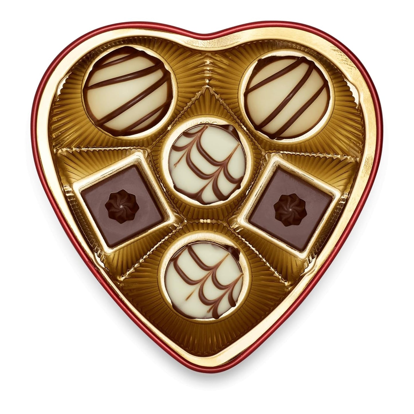 Lindt Chokolade fra hjertet | 30 g | 6 praliner i Marc de Champagne, Coeur à l'Orange, Crispy Milk Chocolate, Orange Marcipan i en smuk hjerteformet æske | Gave af chokolade | Chokolade gave