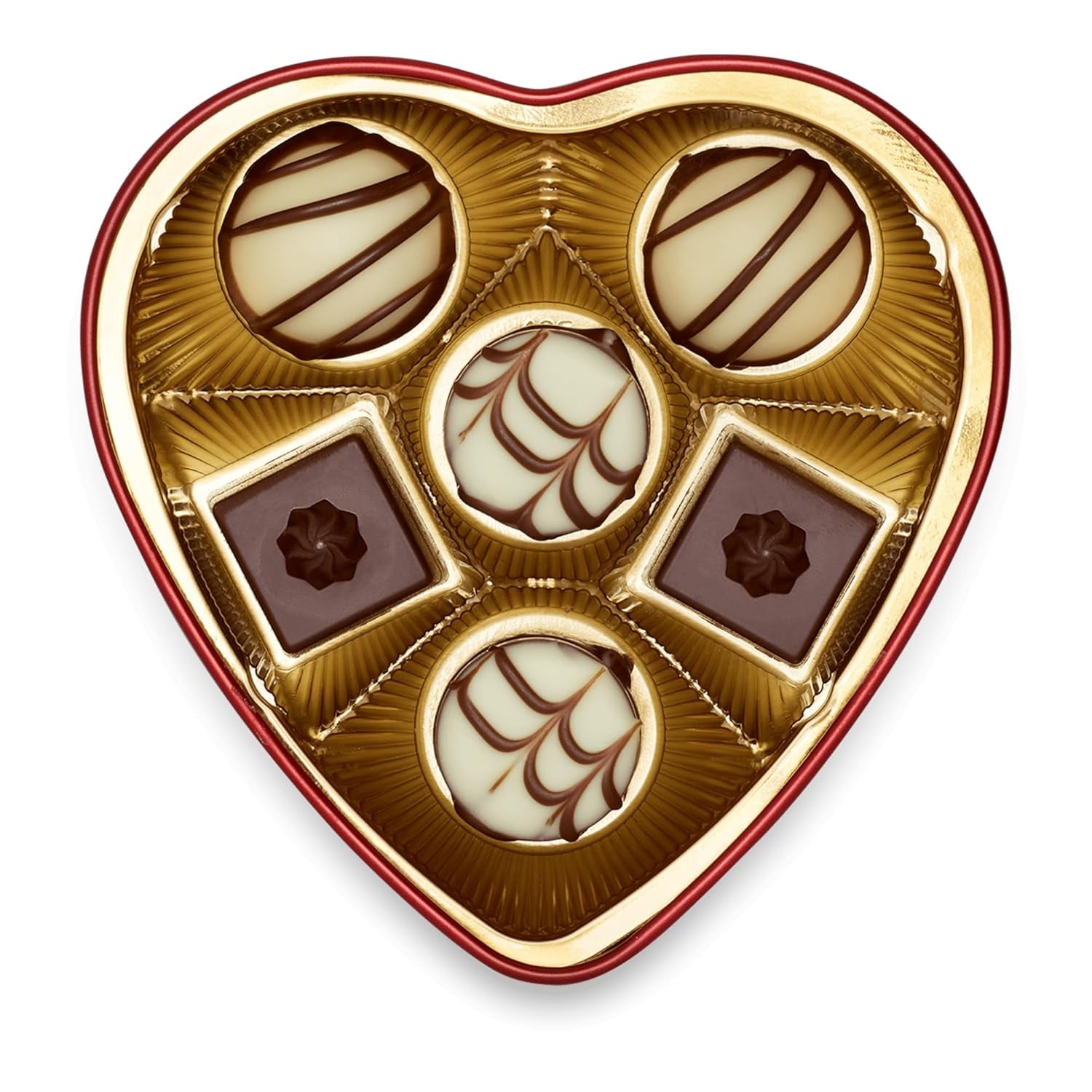 Lindt Chokolade fra hjertet | 30 g | 6 praliner i Marc de Champagne, Coeur à l'Orange, Crispy Milk Chocolate, Orange Marcipan i en smuk hjerteformet æske | Gave af chokolade | Chokolade gave