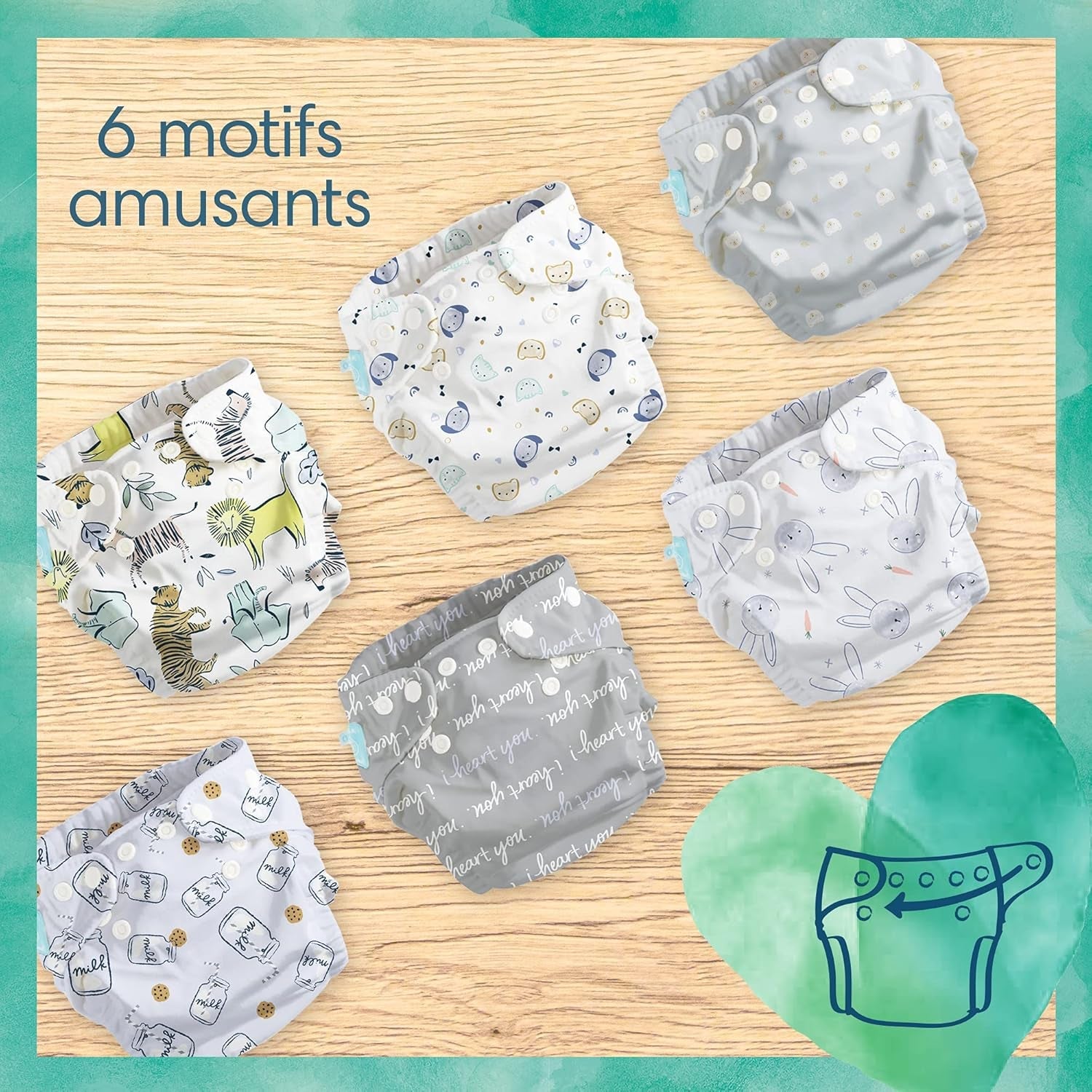 Pampers - Harmony Hybrid startpakke, 3 vaskbare bleer + 25 engangs øverste lag - 1 pakke