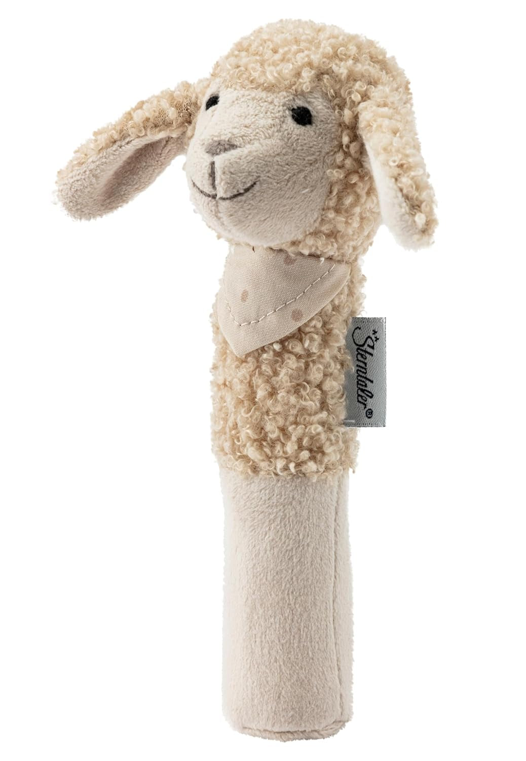 Sterntaler baby squeaker får Flocke - Blødt stof babylegetøj - Baby gribelegetøj - Første forsøg på at fange og lege, sandfarve Bebe Toys Naty Shop Standard titel