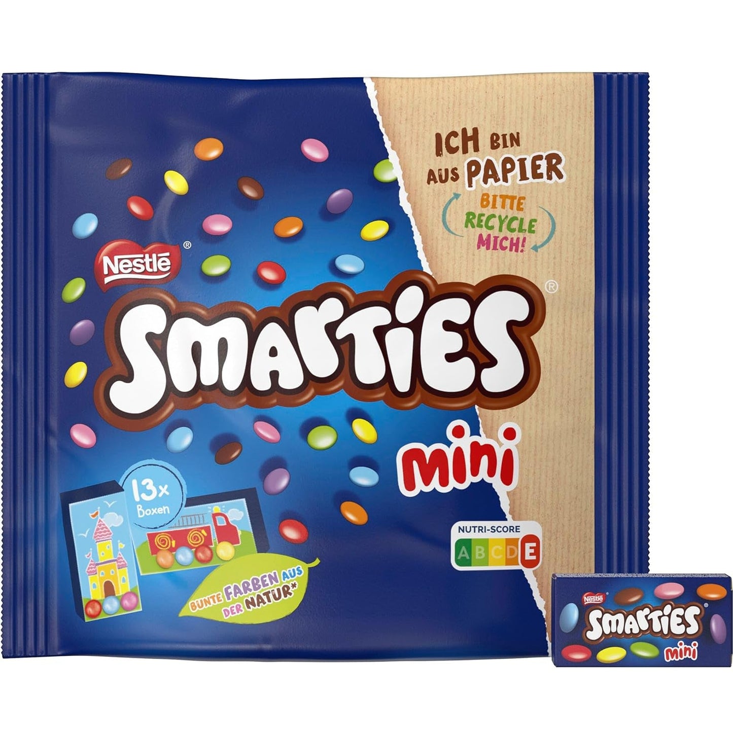 Nestlé SMARTIES Mini, små linser med mælkechokolade, individuelt pakket, pakke med 16 (16 x 187 g)