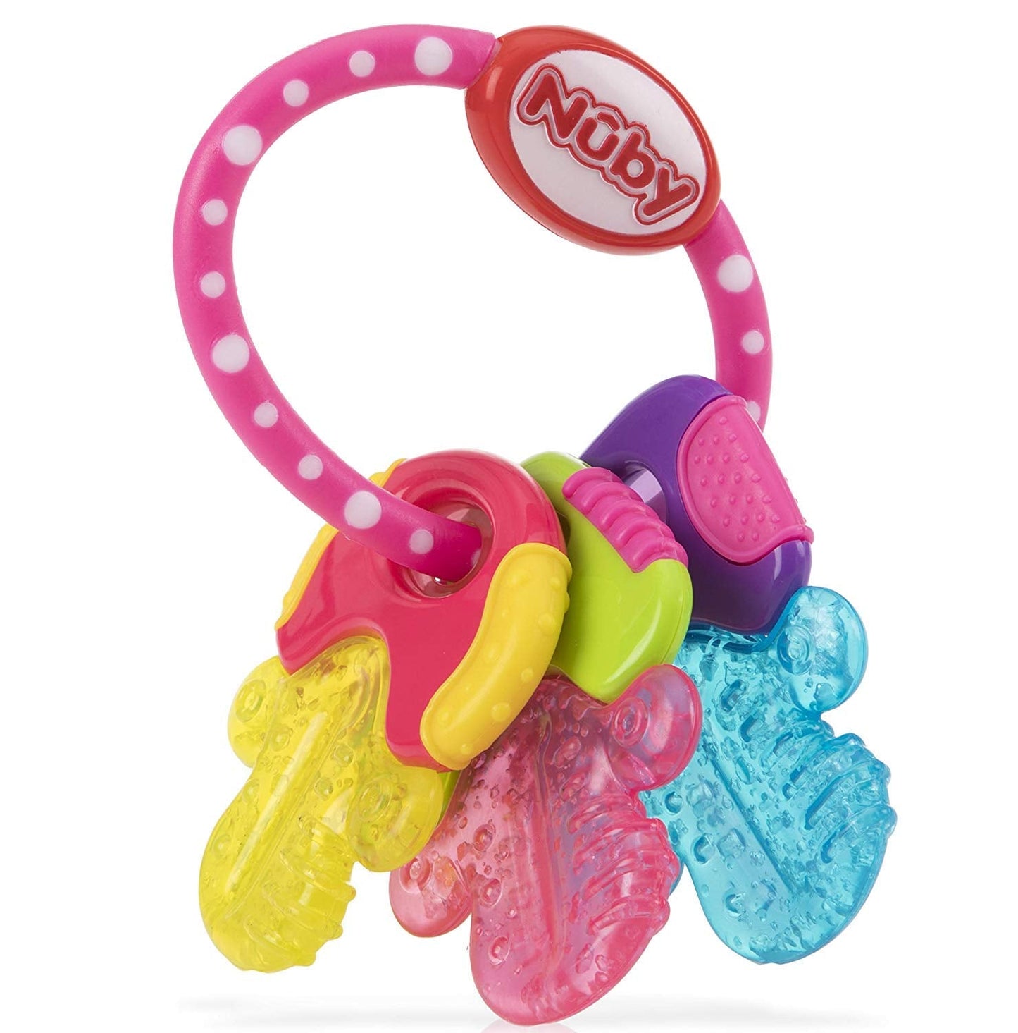 Nuby bidering til babyer fremmer synet og motorikken; det isgelgribende legetøj når endda kindtænderne; fra 4+ måneder