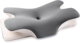 MULISOFT Memory Foam Pude, Komfortabel Hovedpude, Nakkestøttepude, Ergonomisk Side Sovepude (Grå) Cervikale ortopædiske puder Naty Shop Grey