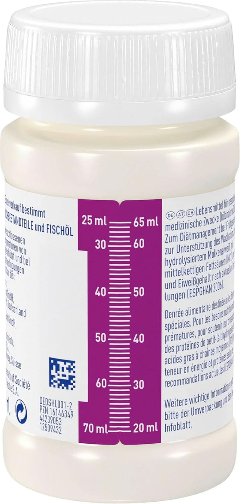 Mad til for tidligt fødte børn BEBA Level 2, Specialfoder til for tidligt fødte børn og nyfødte med lav vægt, klar til at drikke, pakke med 32 (32 x 90 ml) Naty Shop