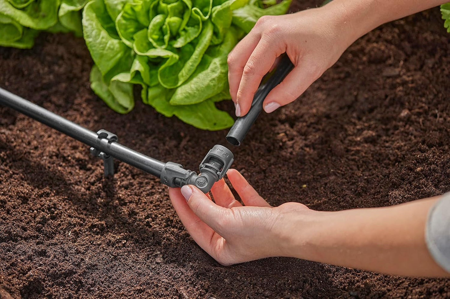 Gardena mikro-drypvandingssystem L-stykke 13 mm (1/2"): Rørforbindelse til at vende 13 mm forsyningsrør, værktøjsfri samling, genanvendelig (13202-20)
