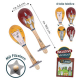 HEJ LØNNE sæt med 2 træklokker - Maracas til børn - musikinstrument i træ til at fremme motorik, koordination og social adfærd - træklokke til børn - legetøj til børn Legetøj Bebe Naty Shop