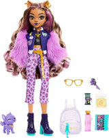 Monster High Clawdeen Wolf Doll med Puppy Crescent og tilbehør såsom skoletaske, kalender, snacks og mere, HRP65