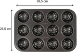 Zenker 12Er Muffinform – Muffinbackblech Für Muffins Und Cupcakes Aus Der Serie Fodboldbagning– Hitzebeständiges 12Er Muffinblech Mit Antihaftbeschichtung, Schwarz Forme og bakker til bagning Naty Shop