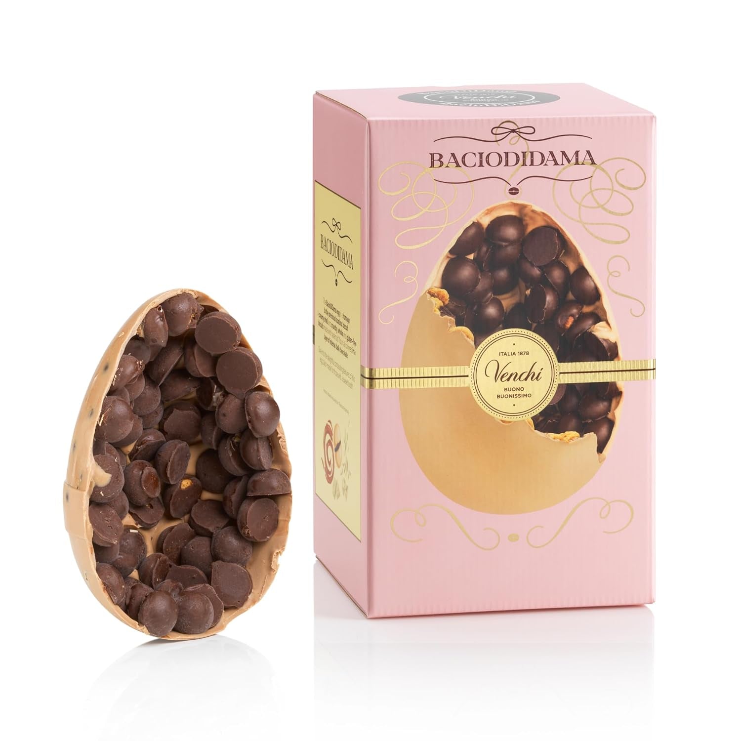 Venchi - Chokoladeæg, pistaciesmag, med hel pistacie, med overraskelse, glutenfri, 500g, påskekollektion, gaveidé