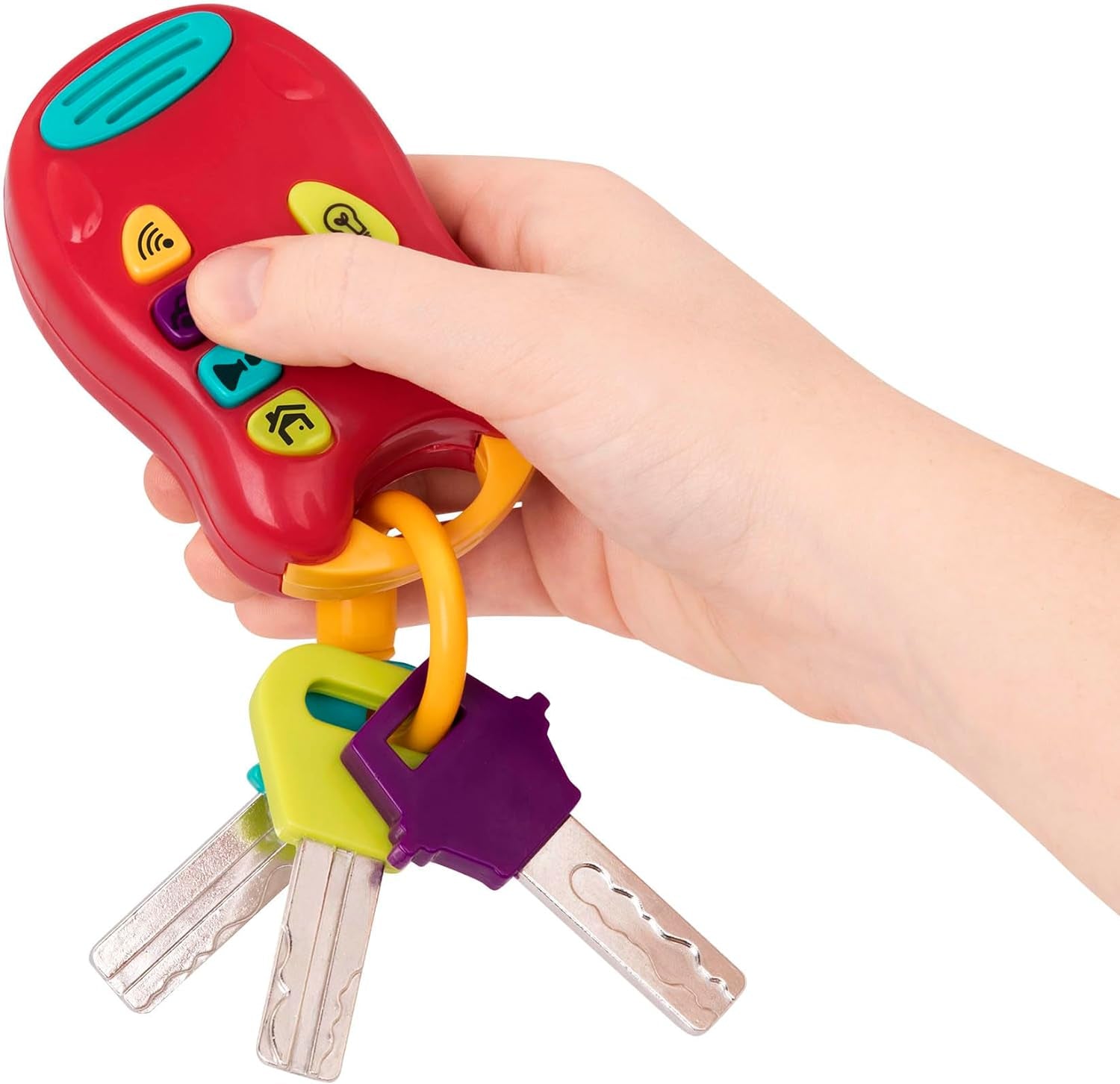 Battat legetøjsnøgle babylegetøj - Farverig bilnøglering med lys og lyde til børn fra 10 måneder og opefter Bebe Toys Naty Shop