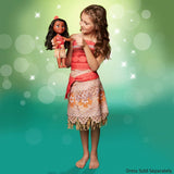 Disney Princess Moana 35 cm dukke, reflekterende glitterøjne, bevægelige led, aftageligt outfit, blomsterklemme, langt hår, til piger i alderen 3+