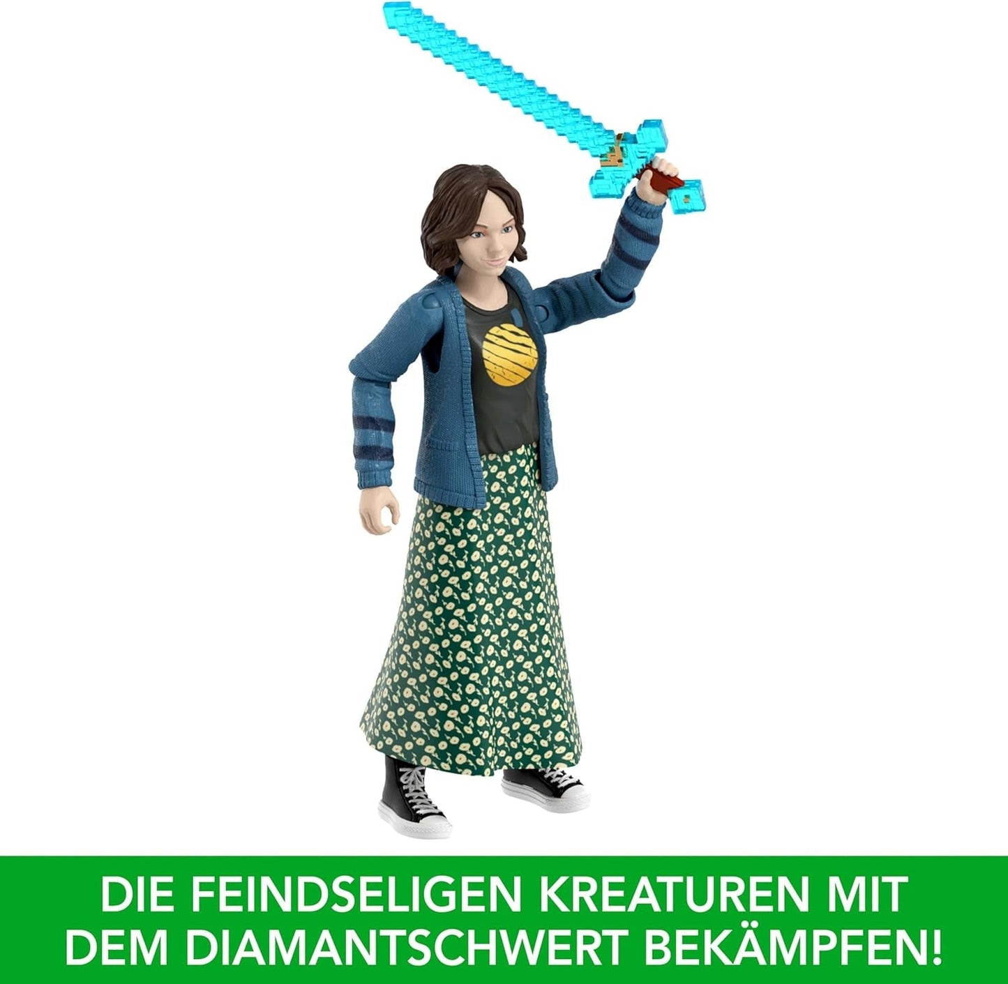 Mattel Minecraft-historiesæt med 4 actionfigurer og 3 tilbehør Møder i oververdenen Minecraft-film inspireret samlelegetøj JFR70 actionfigurer Naty Shop