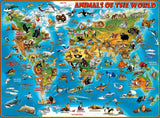 Ravensburger Puslespil til børn - 13257 Dyr rundt om i verden - Verdenskortpuslespil for børn fra 9 år, med 300 brikker i Xxl-format Puslespil Naty Shop