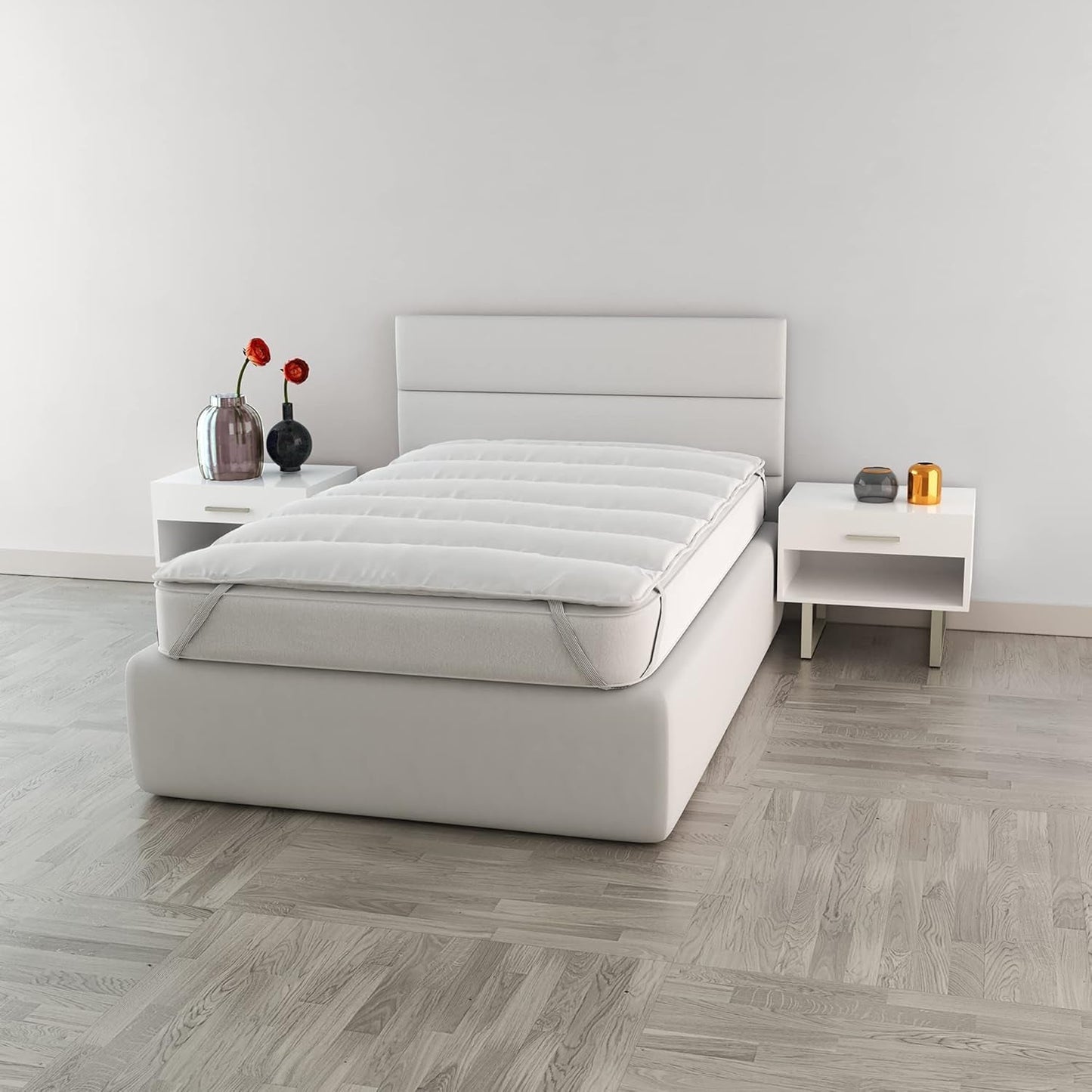Italiensk sengetøj Elegant quiltet topper, hvid, dobbeltdyner og dyner Naty Shop 120X195