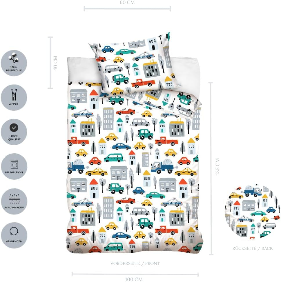 Sengetøj til drenge, forskellige motiver, 100% bomuld Sengetøj - børn Naty Shop
