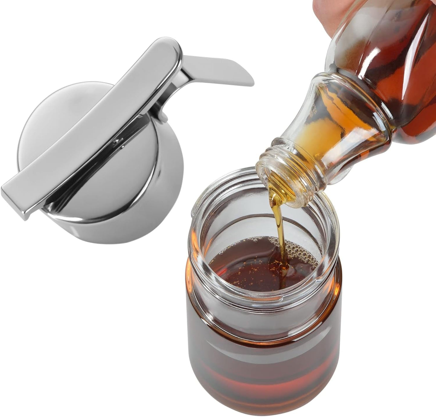 WMF Barista sirup/honning dispenser 240ml, glasbeholder & depot 1l, højde 21,5 cm, opbevaringskrukke med låg, kaffebønnebeholder, kornkrukke, madopbevaringsglas med stor påfyldningsåbning Madopbevaringsbokse Naty Shop