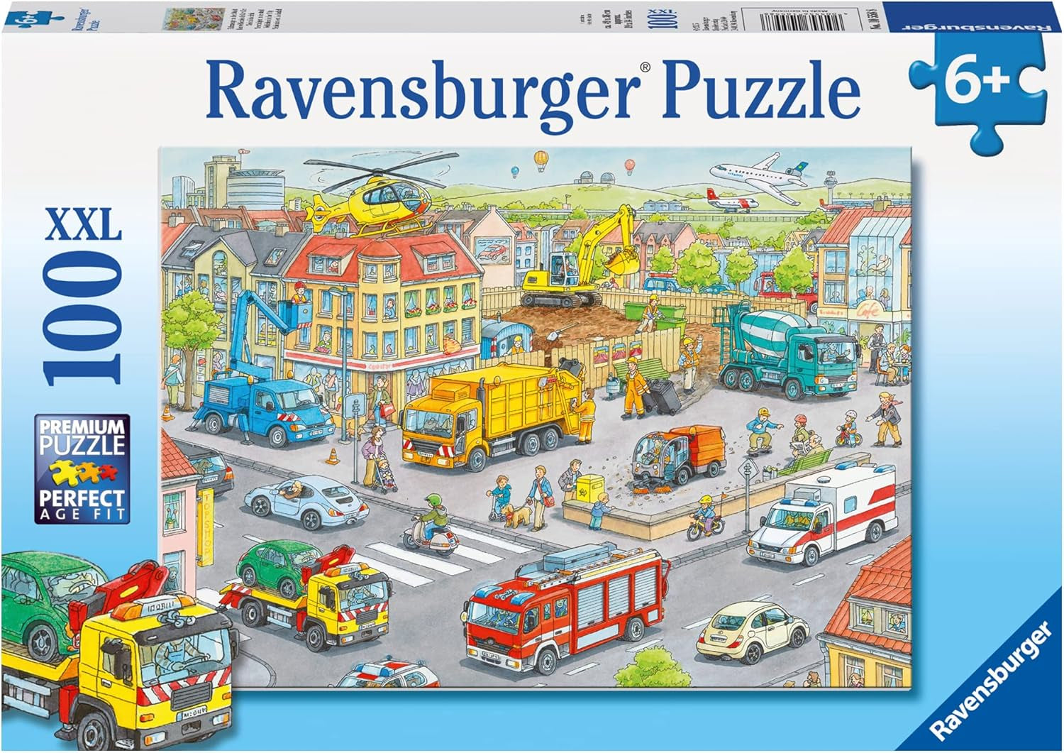 Ravensburger puslespil for børn - 10558 Køretøjer i byen - Puslespil for børn i alderen 6+ med 100 brikker i XXL-format Puslespil Naty Shop Standardtitel