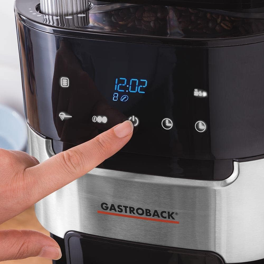 GASTROBACK Grind & Brew Pro termisk espressomaskine, sølv, sort