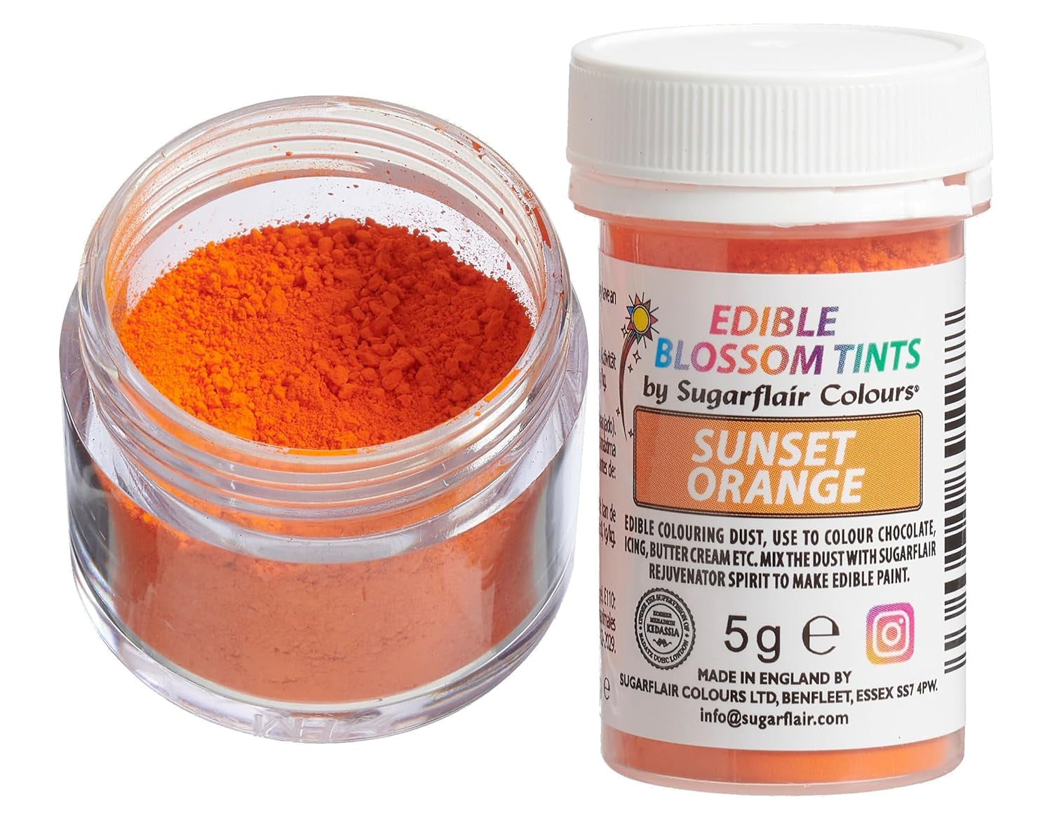 Sugarflair Blossom Tint Dust Madfarvepulver Sunset - Madfarvepulver til kagedekoration, sukkerpasta, glasur, chokolade, smørcreme, macarons og mere - 5G