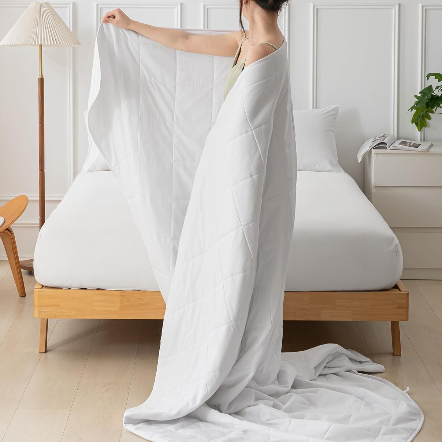 Sommerdyne 155X220 Let sommerdyne 90 GSM dyner 155X220Cm dyner Tyndtæppe Anvendes uden betræk Køletæppe Blød Hyggelig Hvid Dyner og dyner Naty Shop