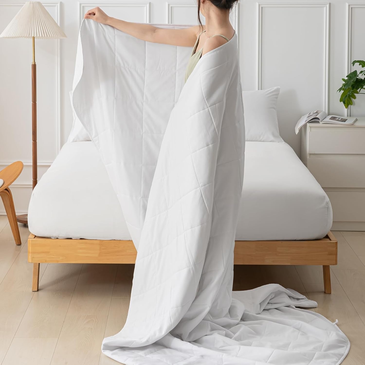 Sommerdyne 155X220 Let sommerdyne 90 GSM dyner 155X220Cm dyner Tyndtæppe Anvendes uden betræk Køletæppe Blød Hyggelig Hvid Dyner og dyner Naty Shop