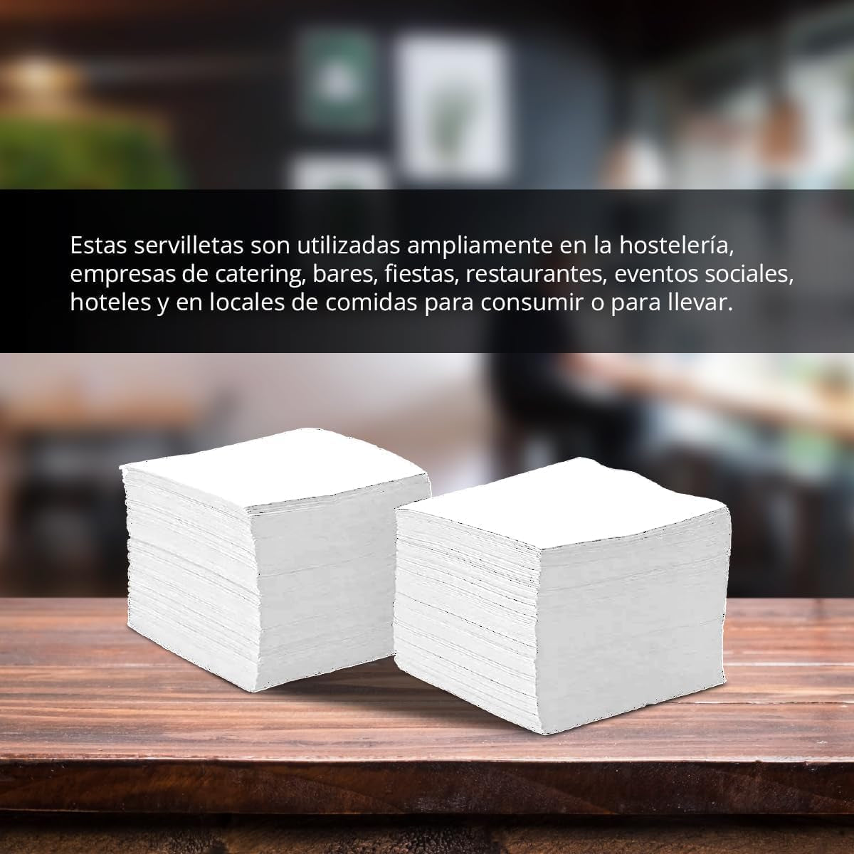 300 pakke hvide cocktailpapirservietter + servietholder i rustfrit stål Micro Dot Texture Tykt Absorberende 10 X 10 cm foldet sammen