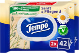Tempo "Gentle & Caring" toiletservietter - Megapack - 16 pakker á 42 servietter - Duo Packs - med naturlig kamille - toiletpapir, dermatologisk testet og neutral til hudens Ph.