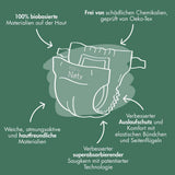Eco Diapers Eco fra Naty Baby Eco Diapers - premium økologiske bleer, miljøvenlige, lavet af plantebaserede materialer, ideel til følsom babyhud (størrelse 5 - 80 stk.)