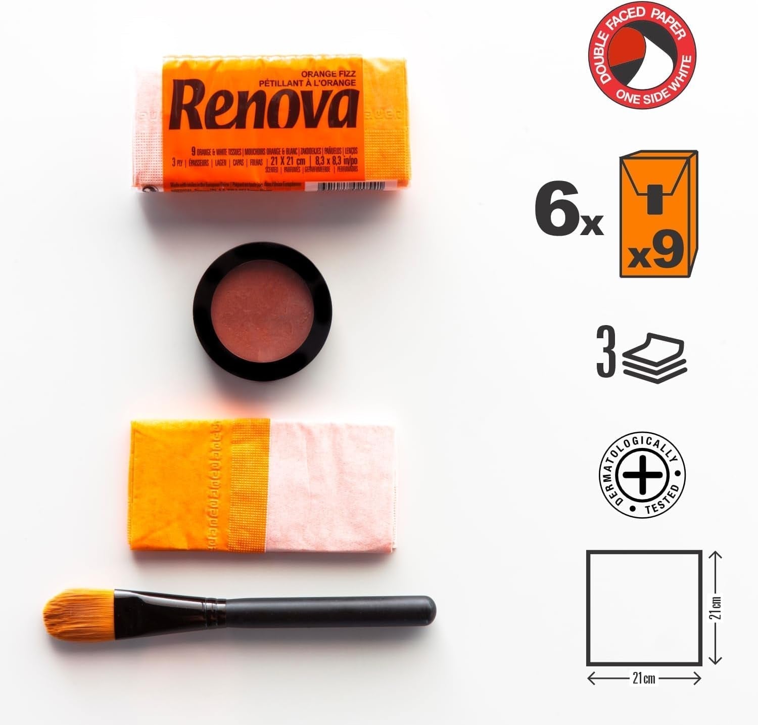 RENOVA ORANGE FIZZ Pocket Tissues 6 pakker