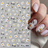 5 stk Geprägte Gänseblümchen Nagelsticker Selbstklebend Blumen Nagelaufkleber Gänseblümchen Schmetterling Nagel Sticker Nageldesign Aufkleber Nägel Zubehör Blume Nail Sticker Flower Nail Art Stickers