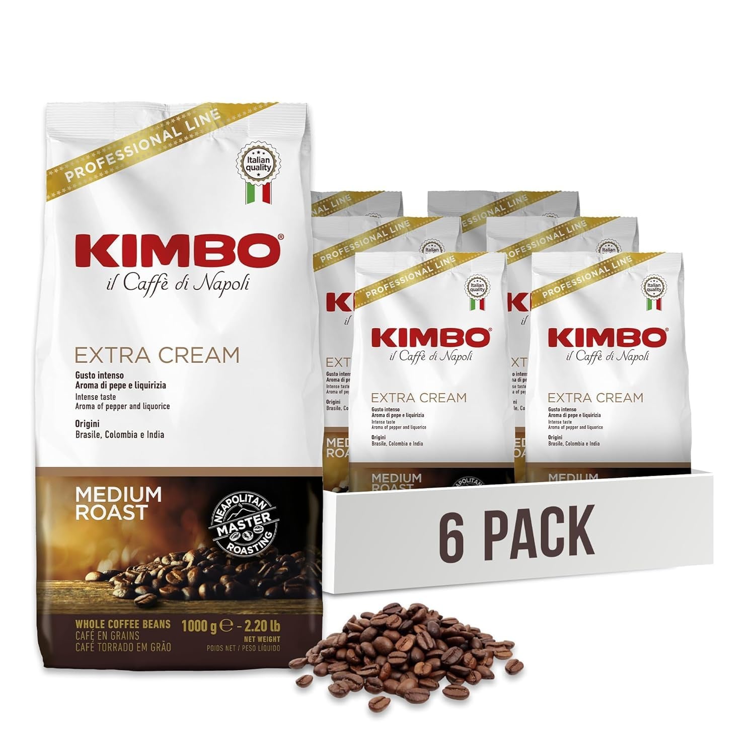 Kimbo Espresso Bar Extra Creme 6 x 1kg Kaffebønner