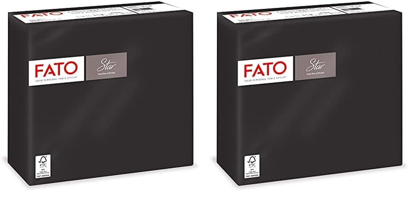 - Blødhed og blødhed engangspapirservietter 40 pakke vævsstørrelse 38X38 foldet 4 2-lags sort farve 100 % rent cellulosepapir Fsc-certificeret (2 pakke)