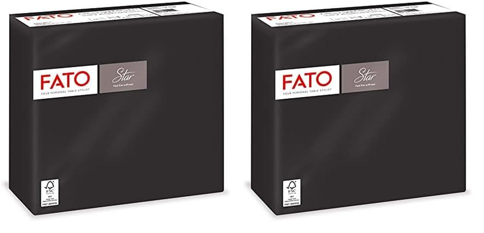 - Blødhed og blødhed engangspapirservietter 40 pakke vævsstørrelse 38X38 foldet 4 2-lags sort farve 100 % rent cellulosepapir Fsc-certificeret (2 pakke)