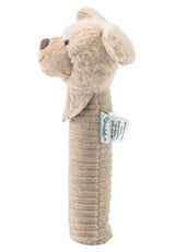 Sterntaler Baby squeaker Lucky dog - Babylegetøj lavet af blødt luftigt materiale med ledning - Fanglegetøj til børn - Første forsøg på at fange og lege, grå-beige Bebe Toys Naty Shop