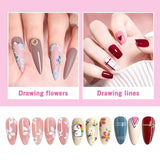 Sularpek Nail Art Liner Pinsel, 5 Stück Profi Detail Fine Nails Gel Negle Brush, Nagel Pinsel Dünn Für Beauty Frauen Nagelstudio (5 Größen, Rosa)
