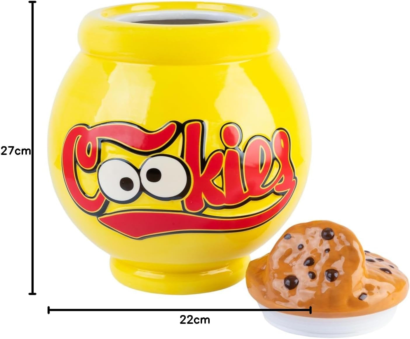 Grupo Erik Keramisk kagekrukke Sesame Street Cookie Monster - Småkagedåse med låg Stor 21,0 x 27,0 x 22,0 cm Opbevaringskrukke med låg Officiel Sesame Street Merchandise Mad Opbevaringsbokse Naty Shop