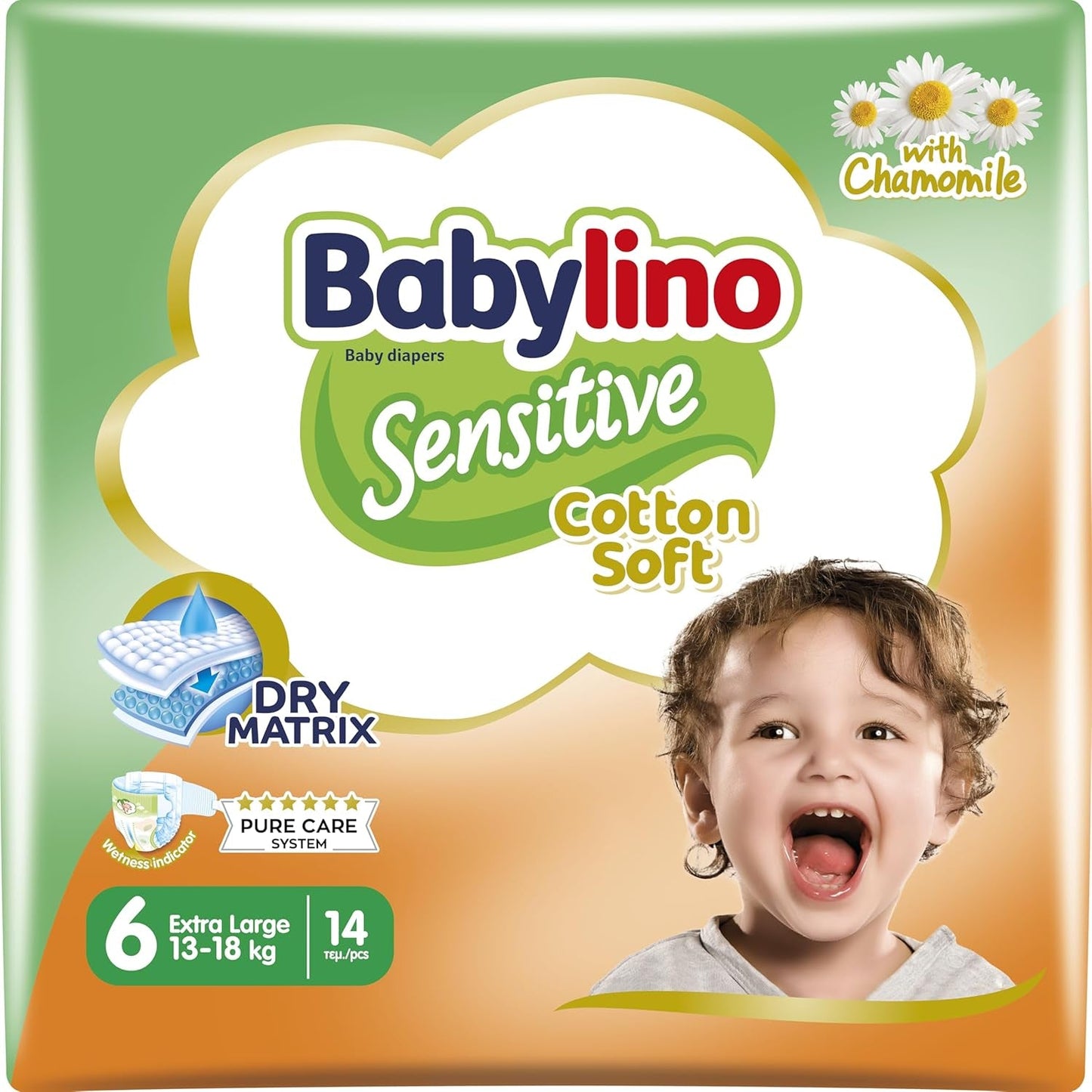 Bleer til sensitive babyer, str. 6, ekstra stor (13-18 kg), 114 bleer