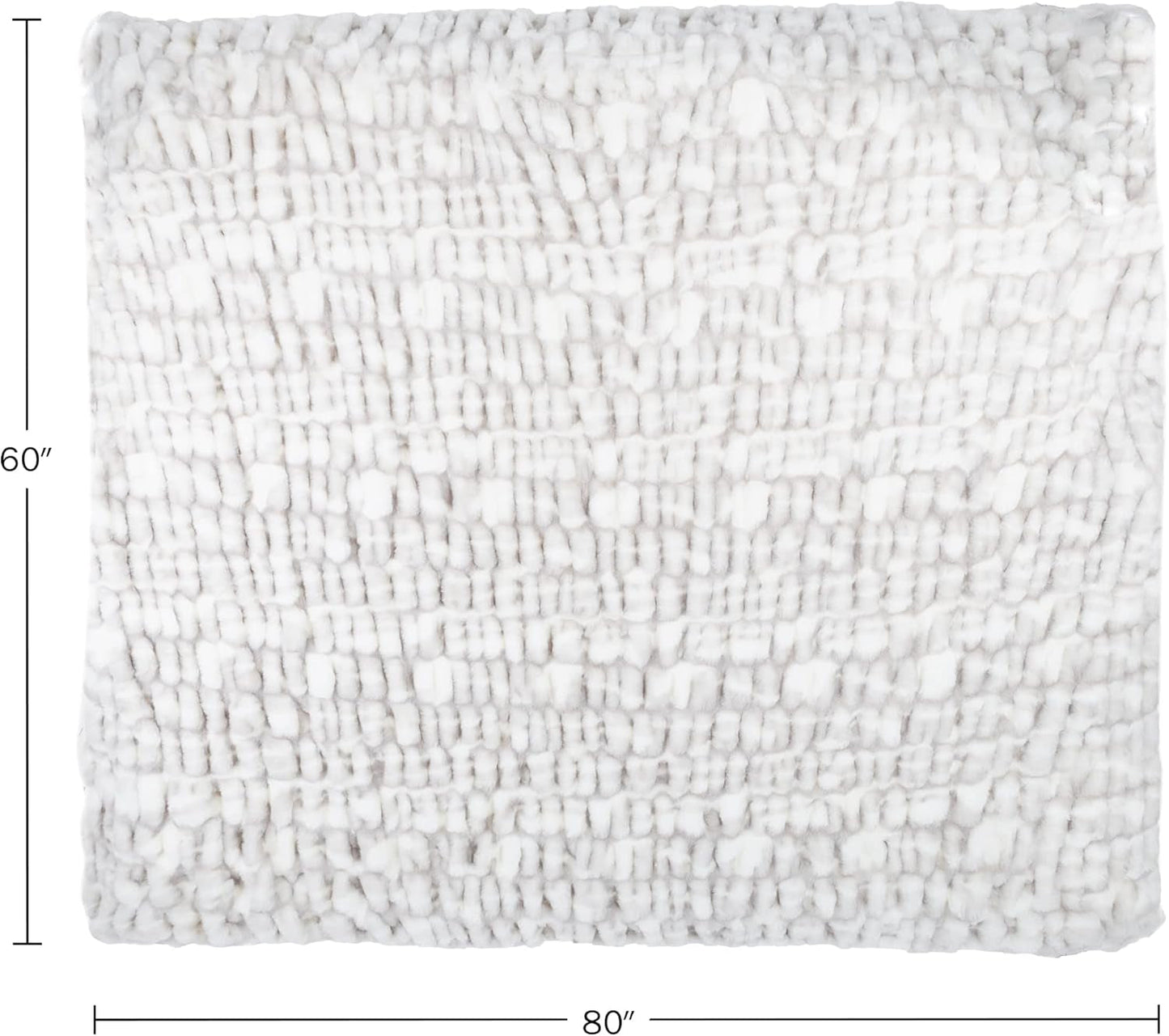Lavish Home Oversized Gerüschte imiteret pelstæppe, 152,4 X 203,2 cm, Jacquard imiteret pels, queensize-tæppe til senge og sofaer, Grå senge og tæpper Lavish Home