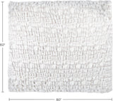 Lavish Home Oversized Gerüschte imiteret pelstæppe, 152,4 X 203,2 cm, Jacquard imiteret pels, queensize-tæppe til senge og sofaer, Grå senge og tæpper Lavish Home