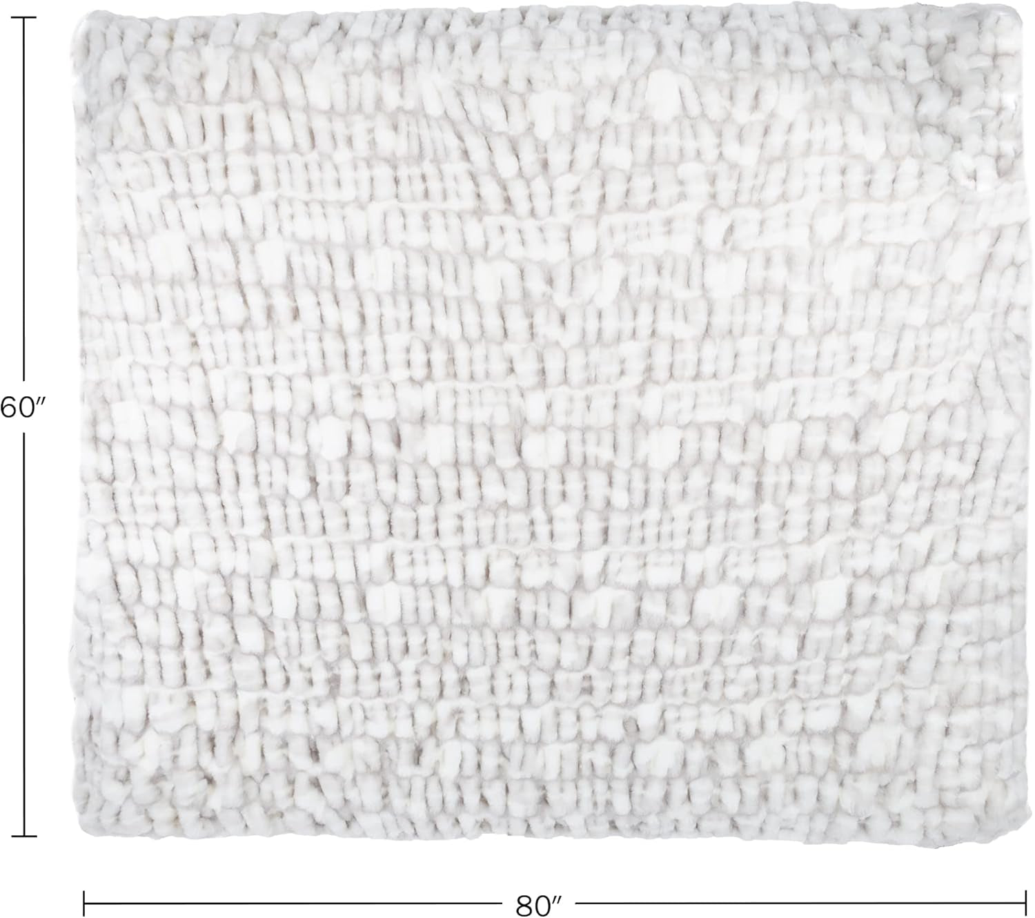 Lavish Home Oversized Gerüschte imiteret pelstæppe, 152,4 X 203,2 cm, Jacquard imiteret pels, queensize-tæppe til senge og sofaer, Grå senge og tæpper Lavish Home