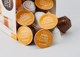 NESCAFÉ Dolce Gusto Latte Macchiato Vorratsbox 90 Kaffeekapseln & Flat White, 48 Kaffeekapseln, Arabica og Robusta Bohnen