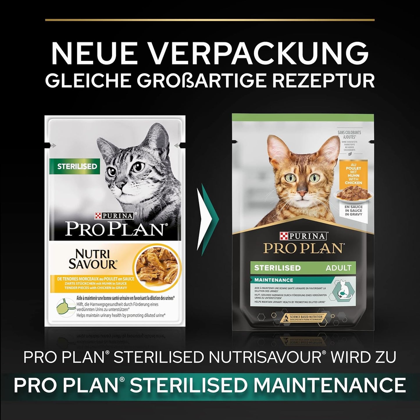Pro Plan vådt steriliseret foder til voksne katte med kyllinger, pakke med 26 (26 x 85 g)