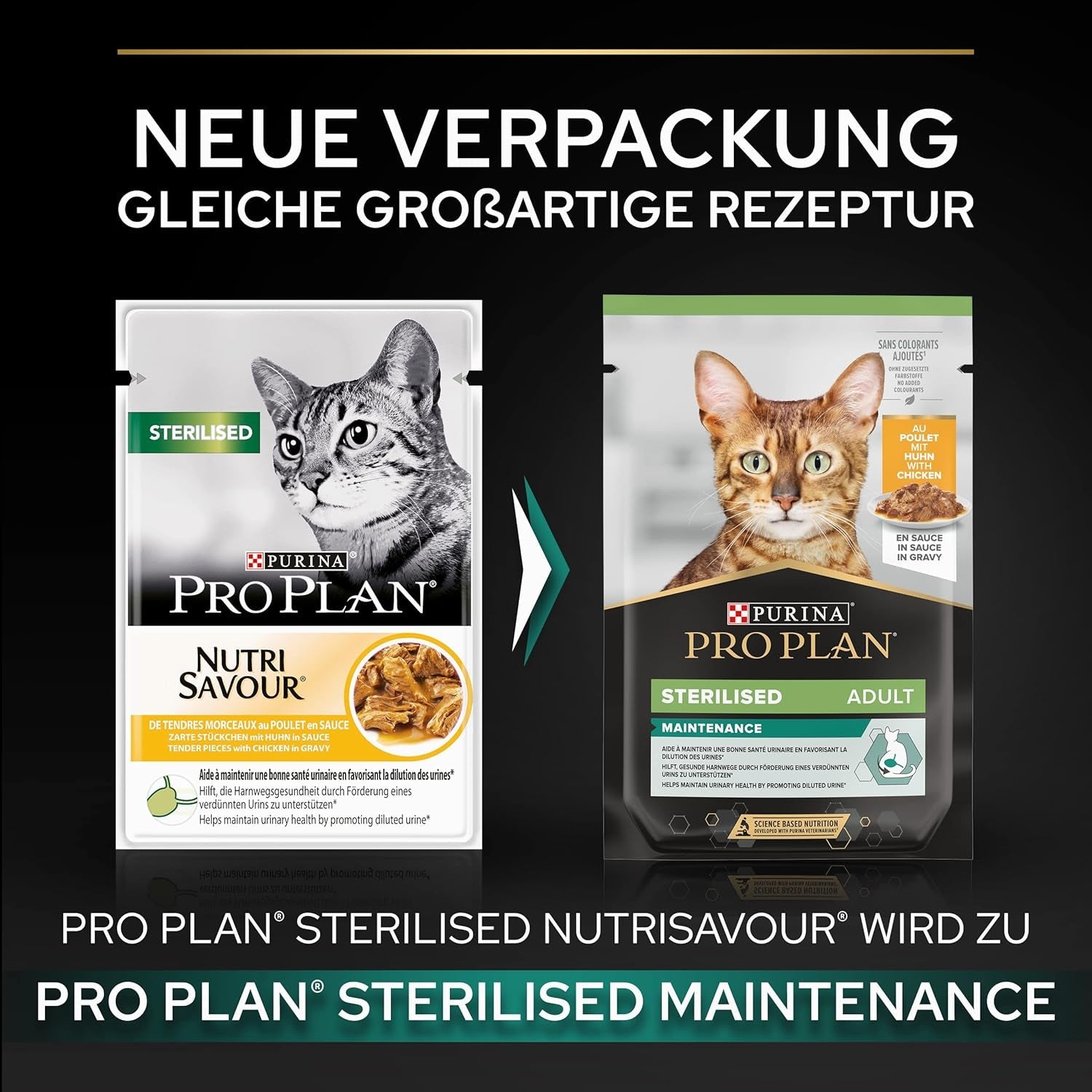 Pro Plan vådt steriliseret foder til voksne katte med kyllinger, pakke med 26 (26 x 85 g)