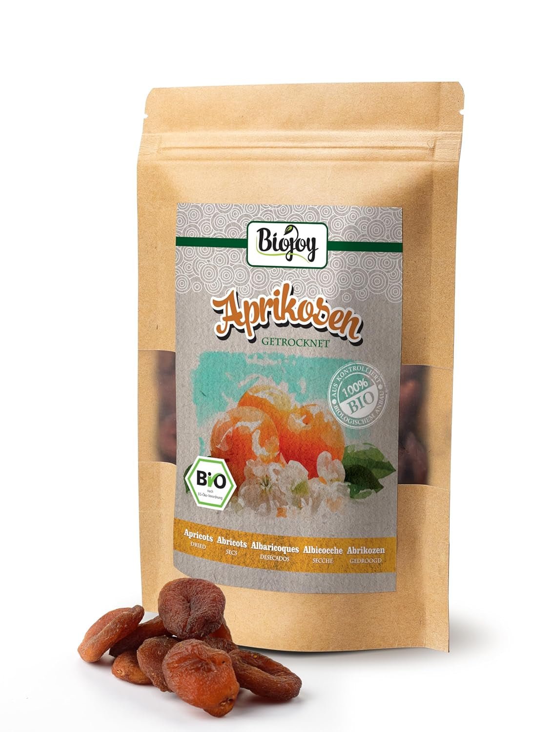 Biojoy tørrede abrikoser (500 g), usvovlede Dehydrerede produkter Min butik