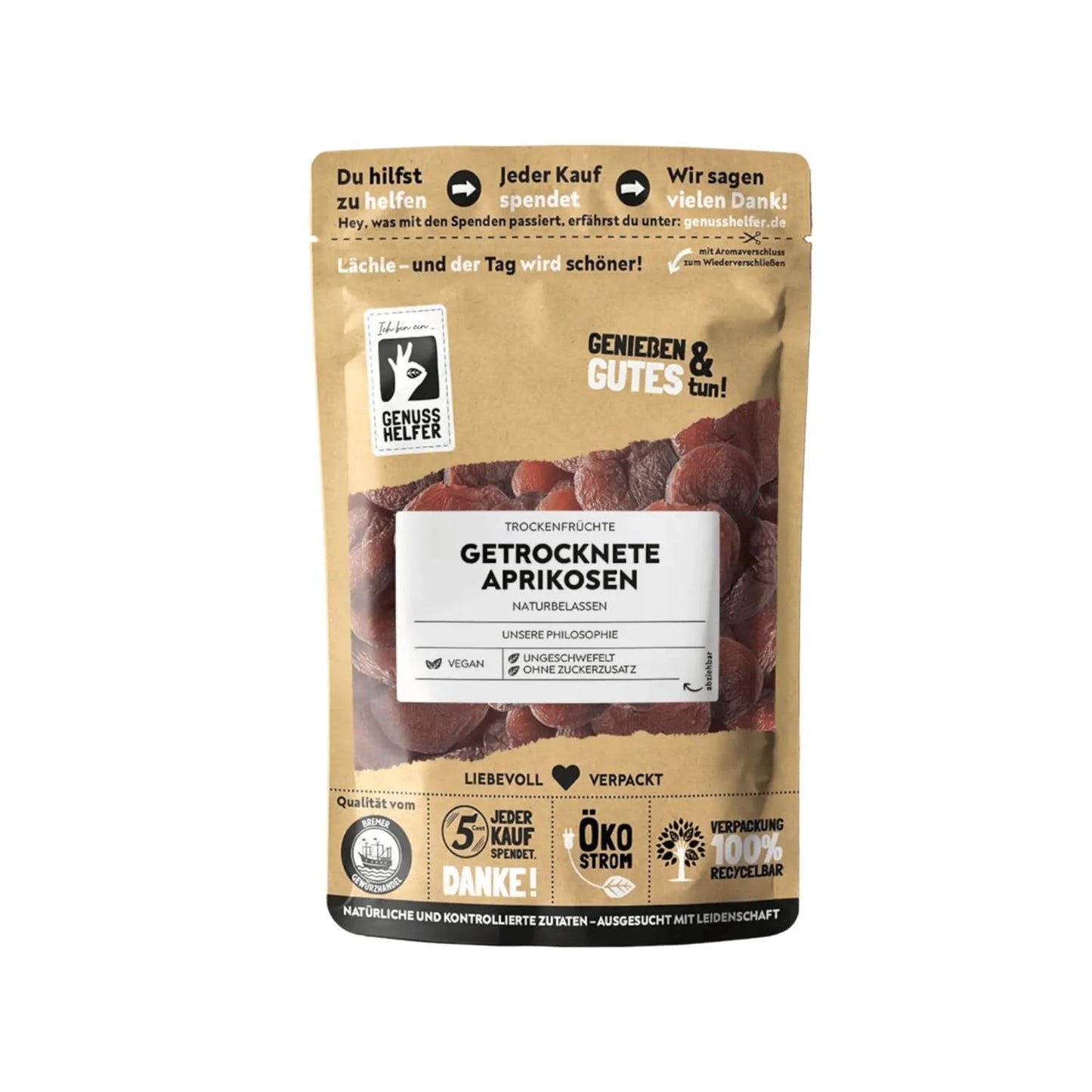 Bremer Gewürzhandel tørrede abrikoser, tørret frugt uden tilsat sukker og usvovlet, 1 kg Tørrede produkter Naty Shop 250 G