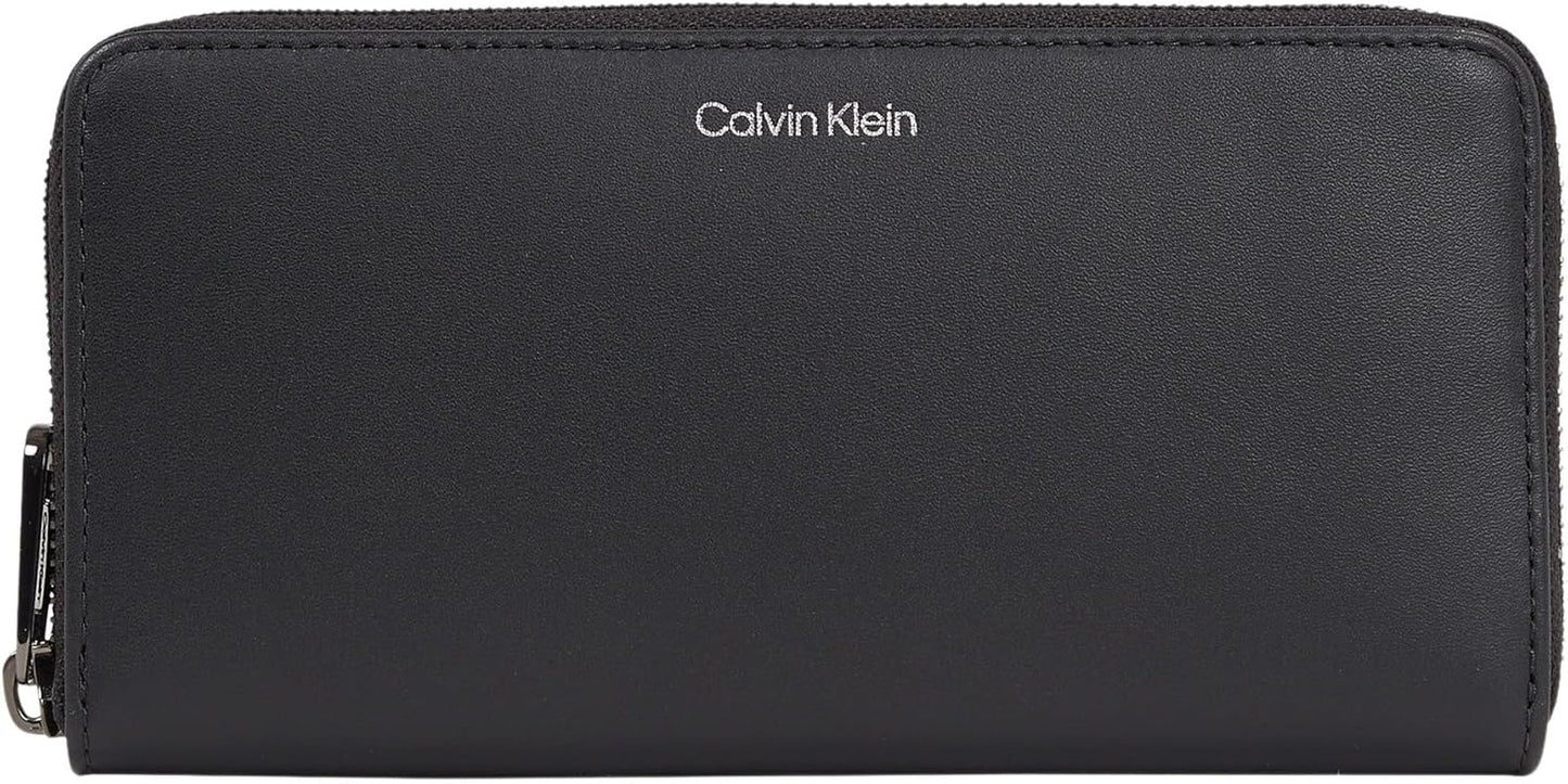 Calvin Klein CK CONCISE LONG ZIP AROUND tegnebog til mænd, sort (Ck Black), OS Herrepung Naty Shop Standardtitel
