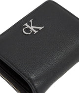 Calvin Klein Dame Minimal Monogram Zip Around Klein Wallet, Sort (Sort), One Size Naty Shop Dame Wallet