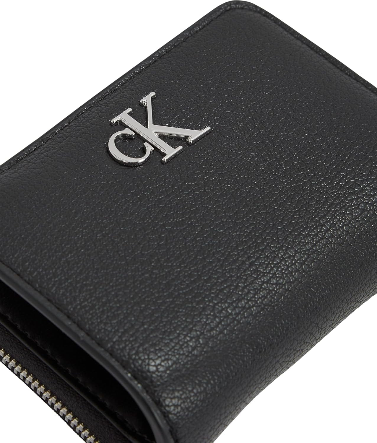 Calvin Klein Dame Minimal Monogram Zip Around Klein Wallet, Sort (Sort), One Size Naty Shop Dame Wallet