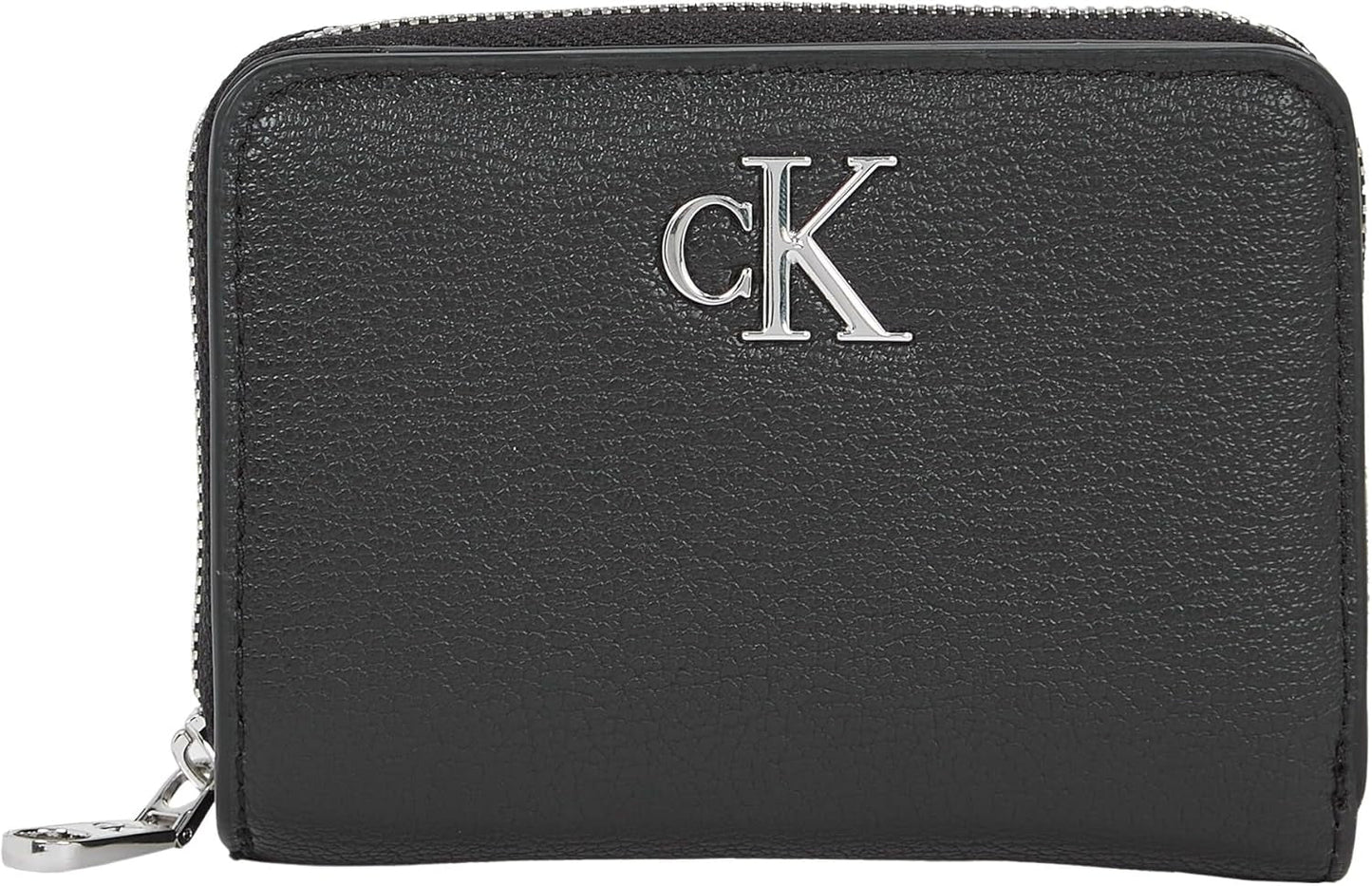 Calvin Klein Damepung Minimal Monogram Zip Rundt Klein, Sort (Sort), One Size Pung Dame Naty Shop Standardtitel